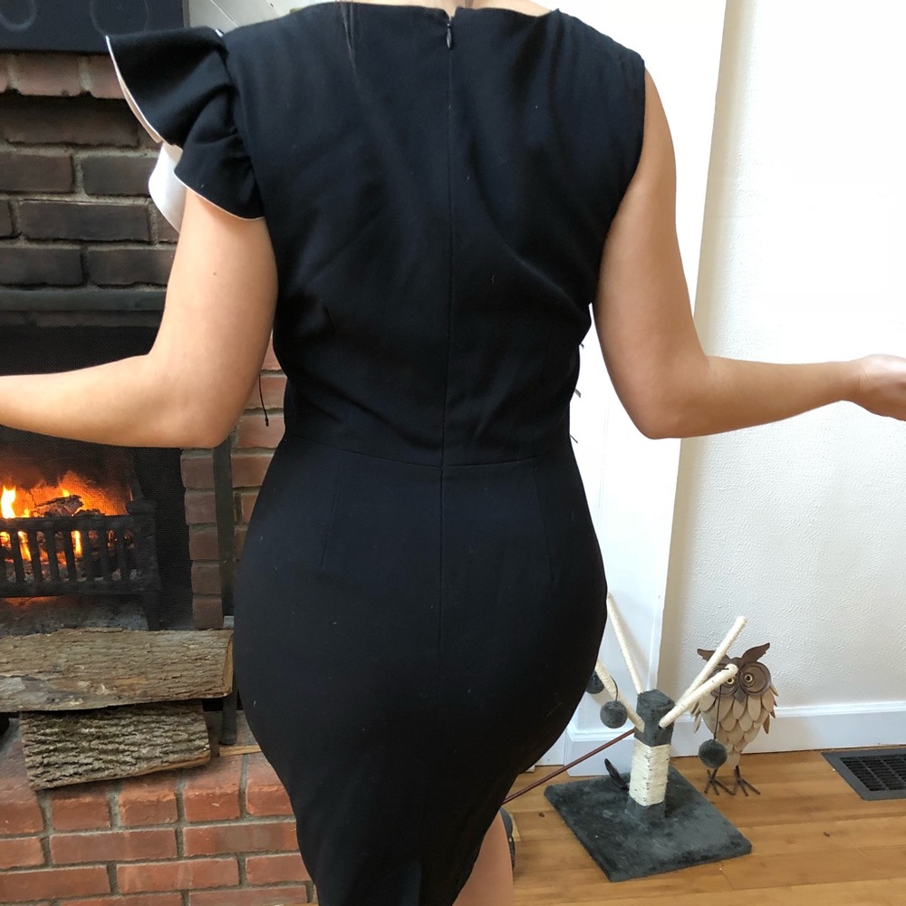 Black and white midi cocktail dress